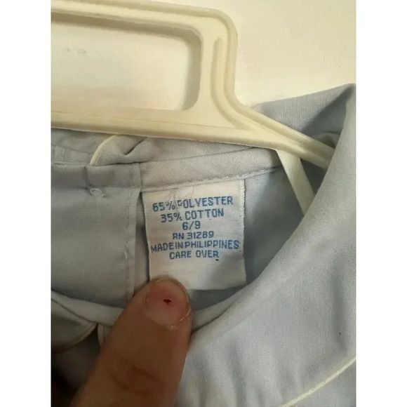 Baby Kisses Kid's Girl Off White Short Sleeve Collared One Piece Romper Size 6/9 - Picture 2 of 5